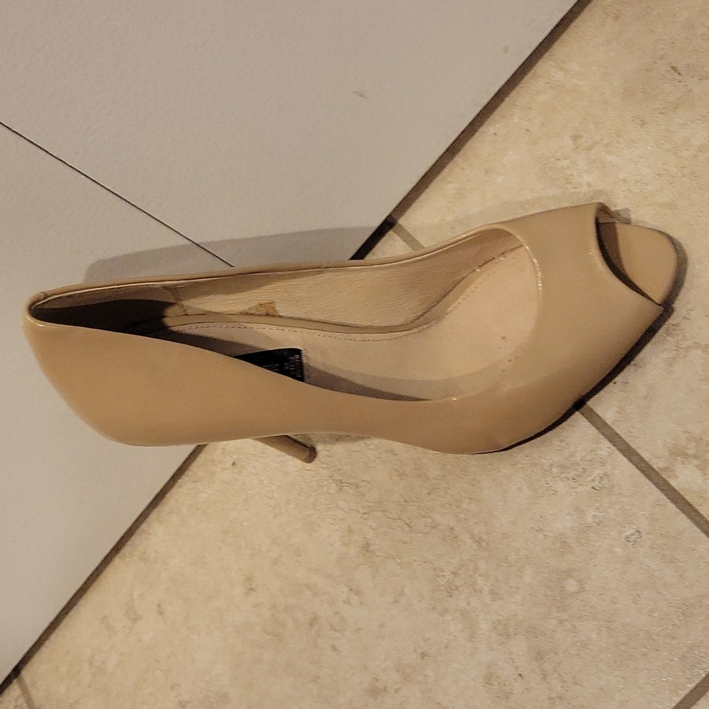 Nude open-toe heels